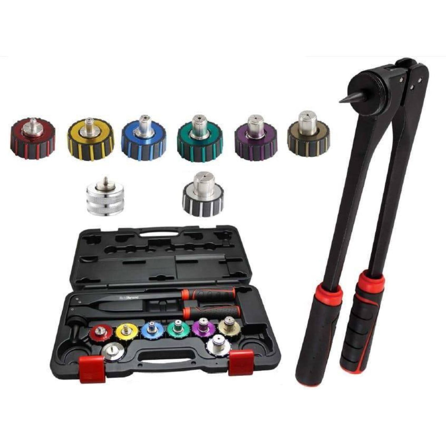 Expansores de Tubo Tamaño Múltiple , 9 Cabezales Intercambiables, Compacto y Ligero