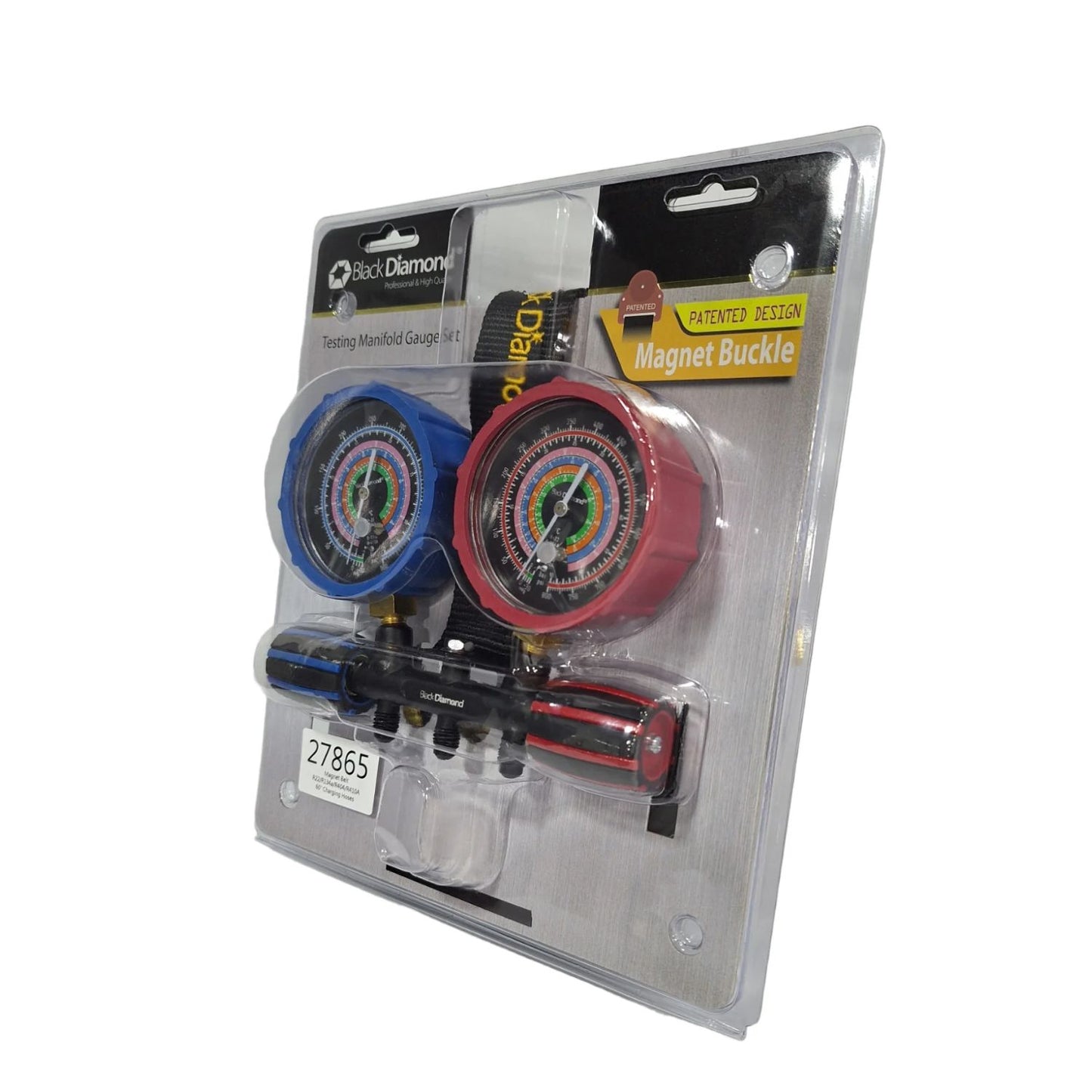 Manómetros Alta/Baja 27856 R22/R134A/R404/R410A, Mangueras (800/4000PSI) y Adaptadores 5/16